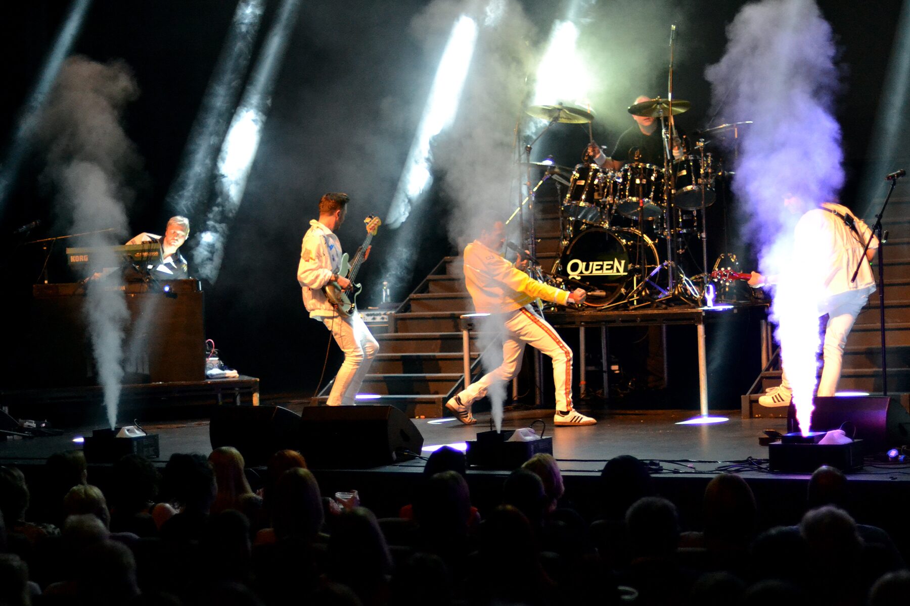 Flash Queen tribute band with CO2 jets and full stage production