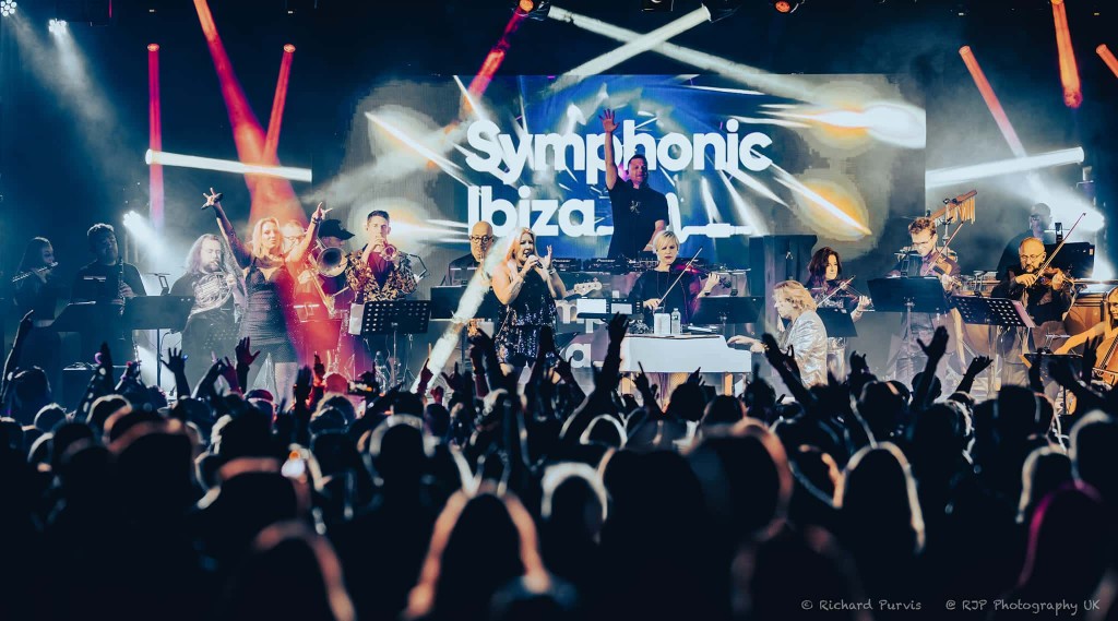 Symphonic Ibiza live orchestra performance with crowd